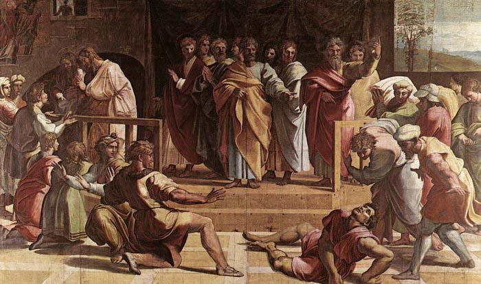 RAFFAELLO Sanzio The Death of Ananias